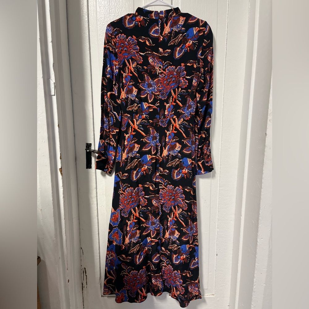 Whistles Black Ruby trailing bloom midi dress size 6 - Picture 5 of 11